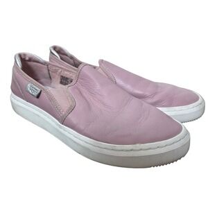 UGG Pink Leather Slip On Sneakers Women's 10 EU 41 Casual Low Top Comfort